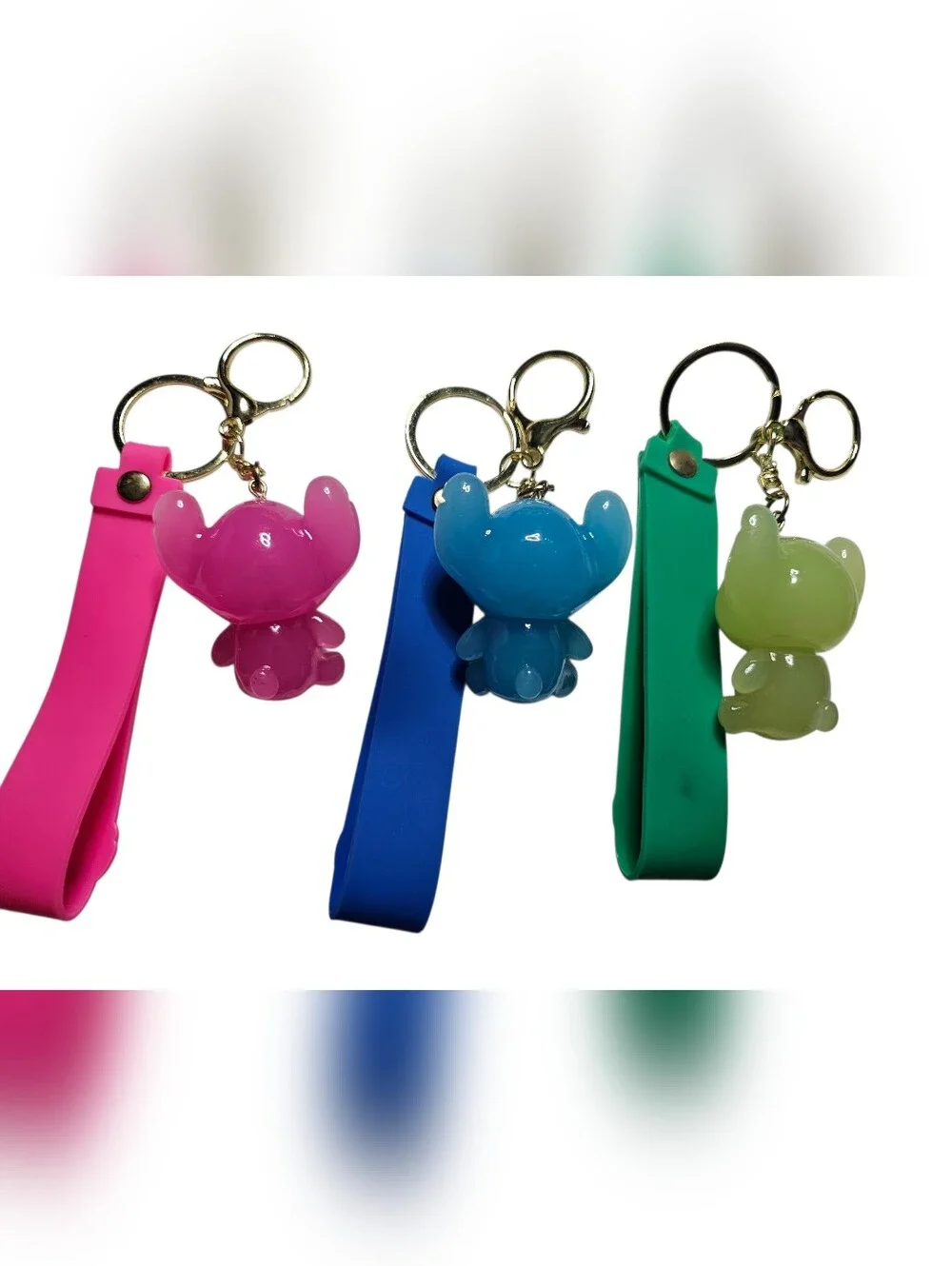 STITCH (Pick 1) Silicone Keychain - Pink, Blue Or Clear NWOT